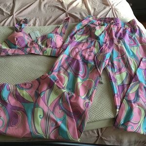 Love & Harmony 2 Piece Multicolor Beach Pant Set Size XS